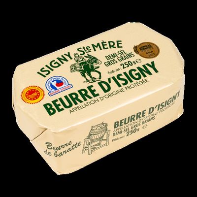 Beurre Isigny AOP Cristaux de sel, vendu en gros par Auclair Négoce