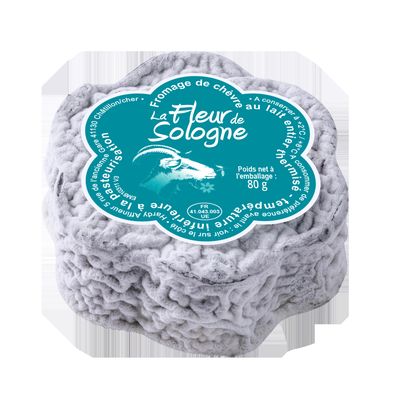 Fleur de Sologne lait cru de chevre 80g, vendu en gros par Auclair Négoce