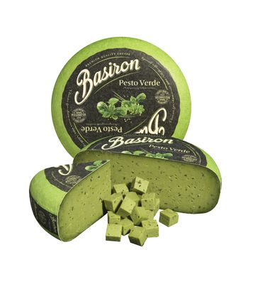 Gouda Pesto Vert 5kg, vendu en gros par Auclair Négoce