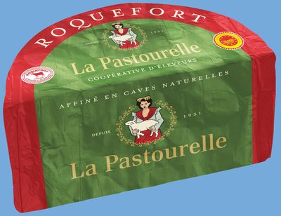 Roquefort AOP classique (1/2) Pastourelle 1.4kg, vendu en gros par Auclair Négoce